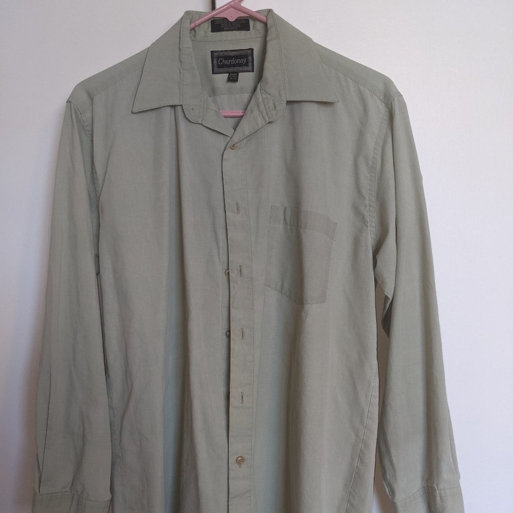 Chardonnay mens button up army green